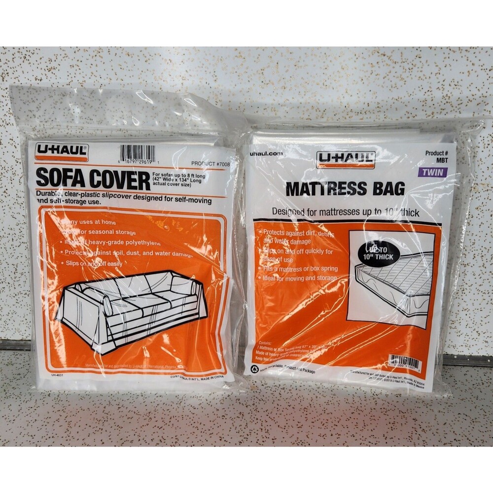 U-Haul Standard Twin Mattress Bag & Couch Cover Moving Essentials Covers Lot